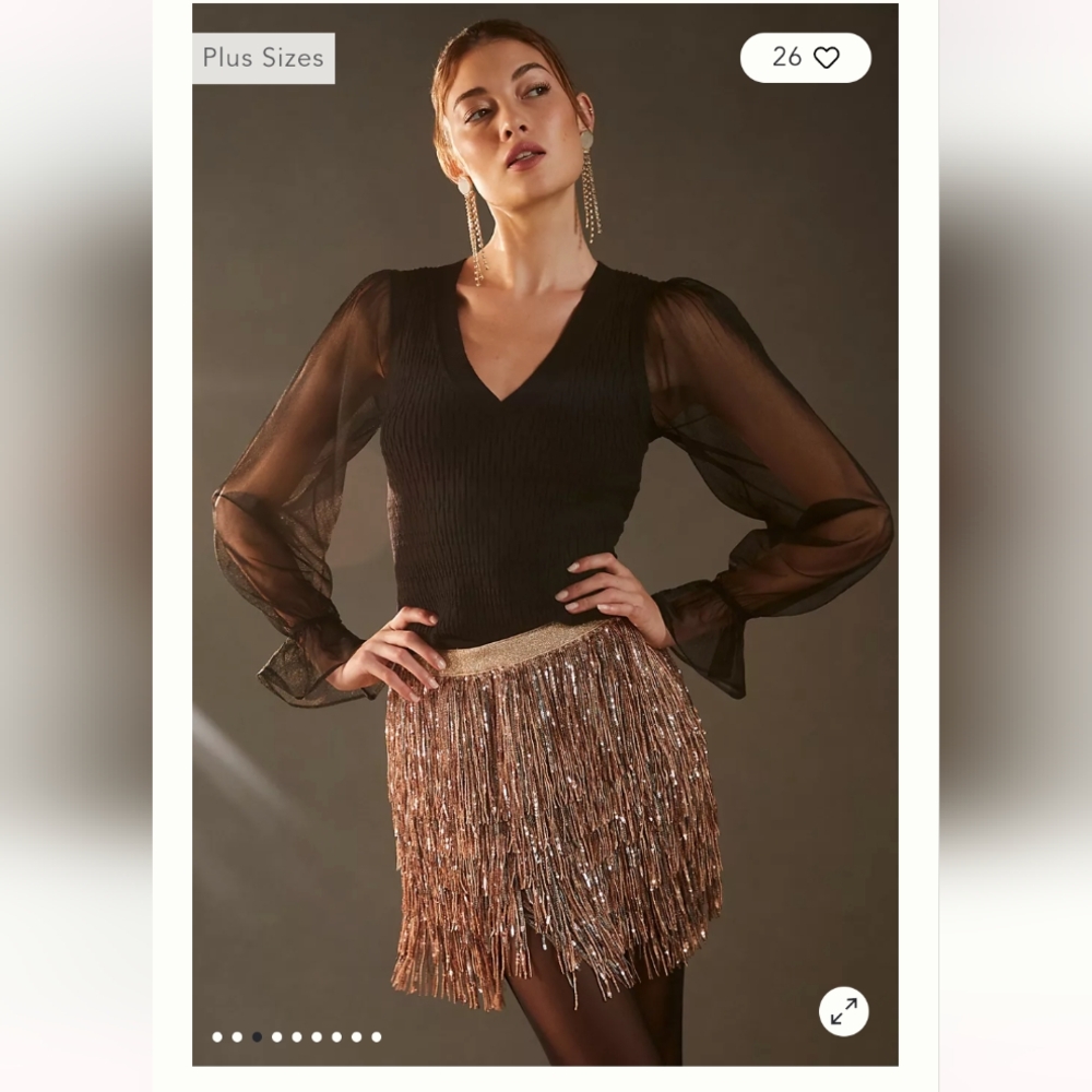 Maeve sheer sleeve sweater